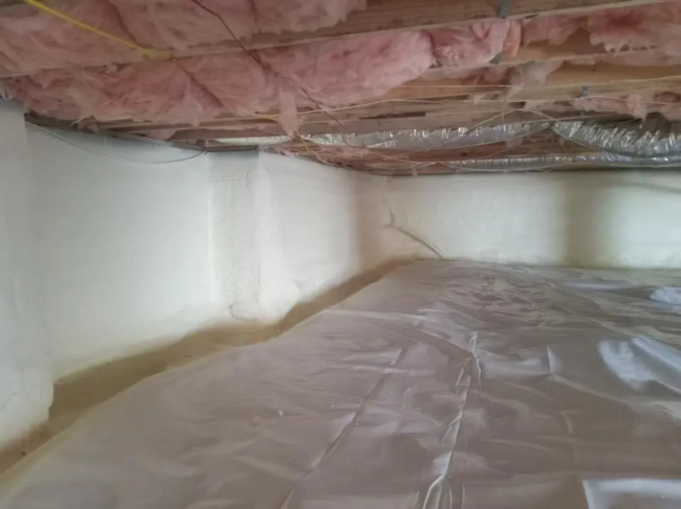 Crawl space encapsulation with closed-cell spray foam for Spray Foam Roofing in Rumson